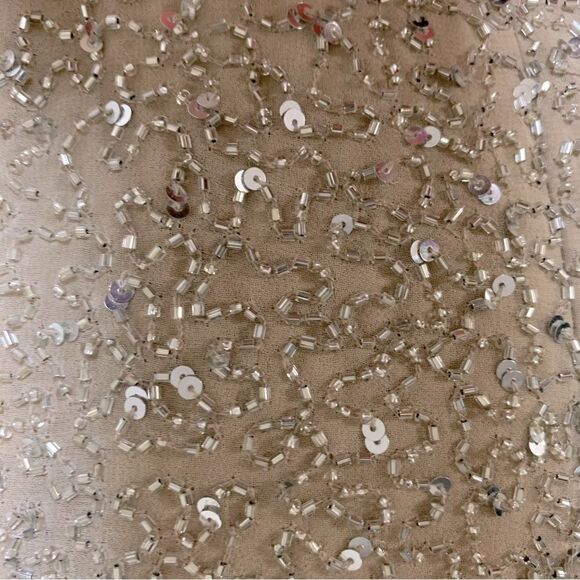 NWT Vintage Champagne Sequin Wrap Women’s 8 Cardigan Jacket Cover Sweater Party - Picture 3 of 10